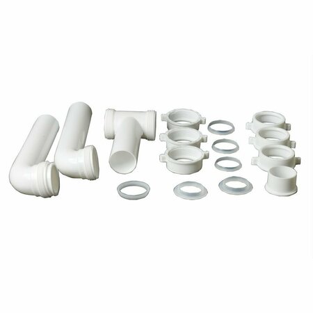 THRIFCO PLUMBING 1-1/2 Inch x 16 Inch PVC C.O Waste Assembly with Nuts & Washers 4401677